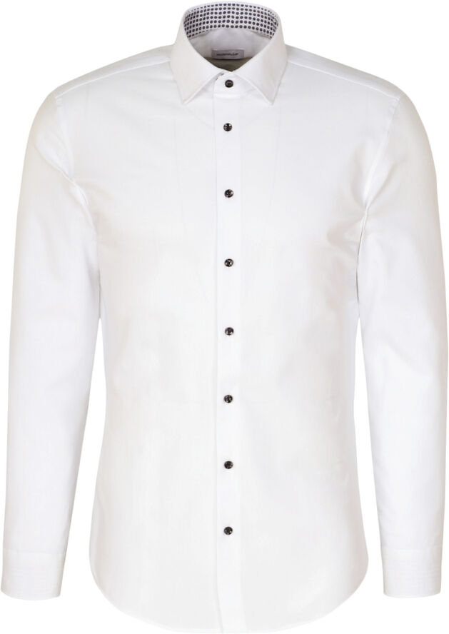 Seidensticker Performance shirt Slim Long sleeve Kent-Collar Uni White