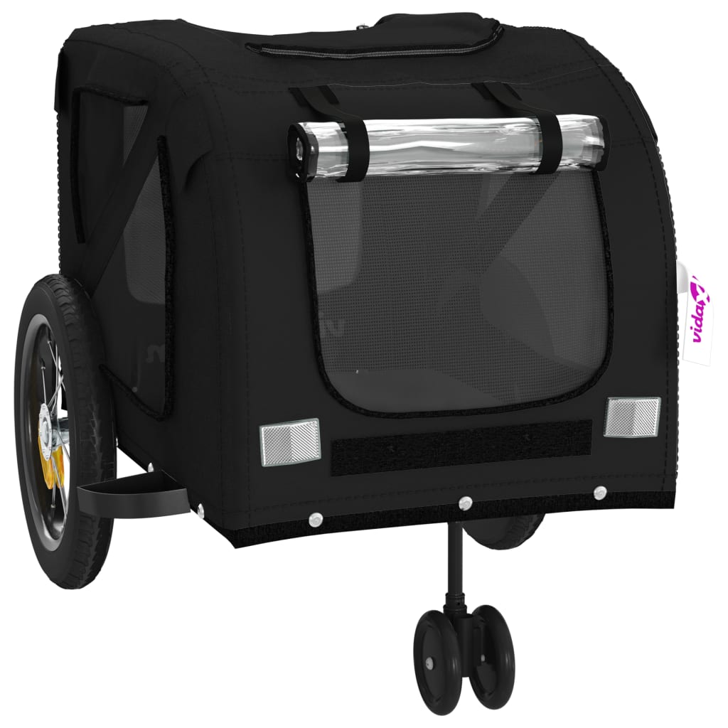 vidaXL Reboque para Bicicleta para Animais de Estimação em Tecido Oxford Preto