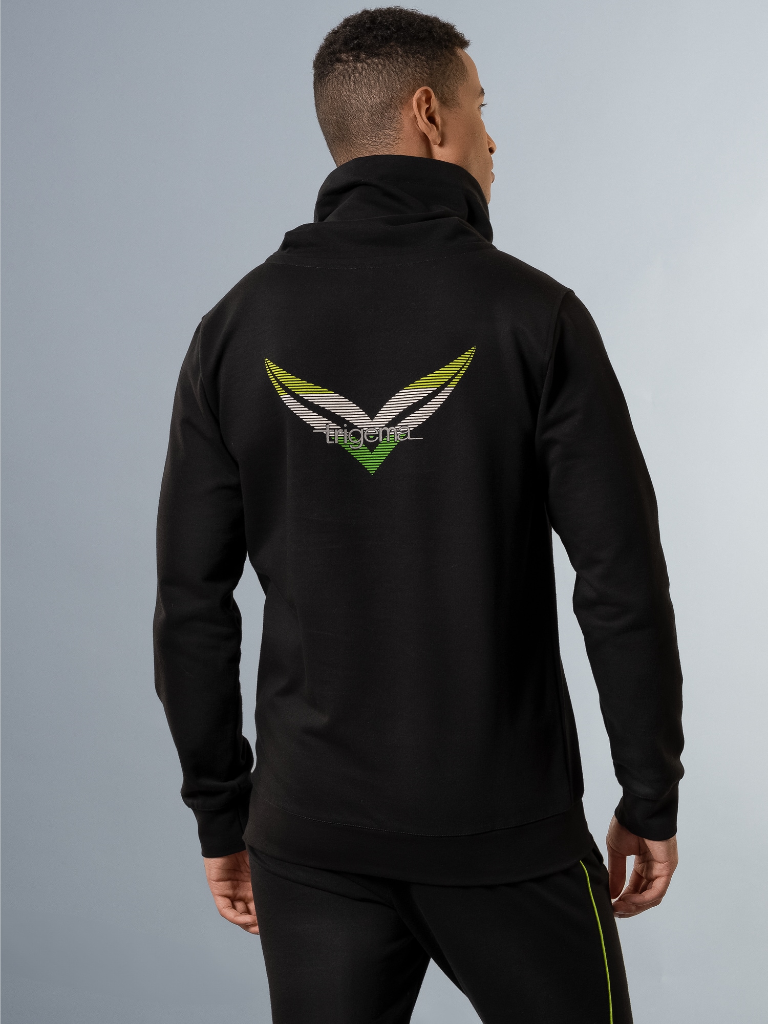 Sweatshirt mit kontrastfarbigen Details Schwarz