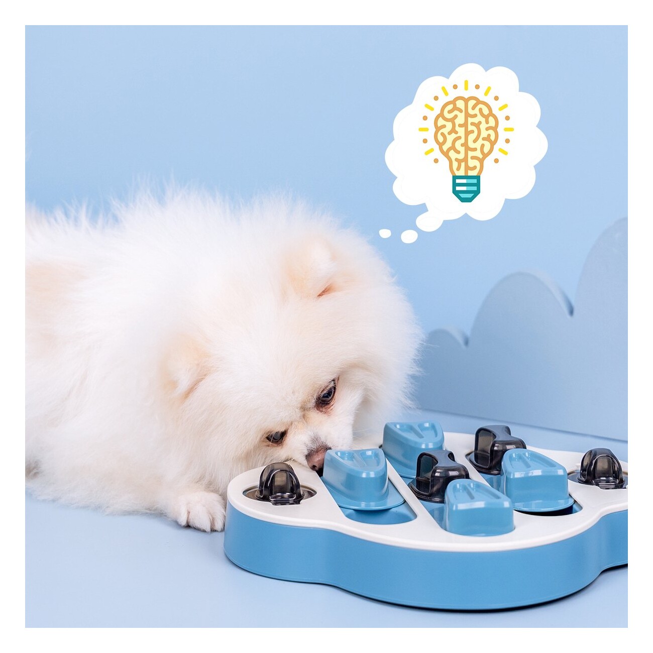nobleza - Intelligenzspielzeug für Hunde, Blau/Weißes Puzzle, Rutschfest & Waschbar, Fütterungsspielzeug für Fortgeschrittene