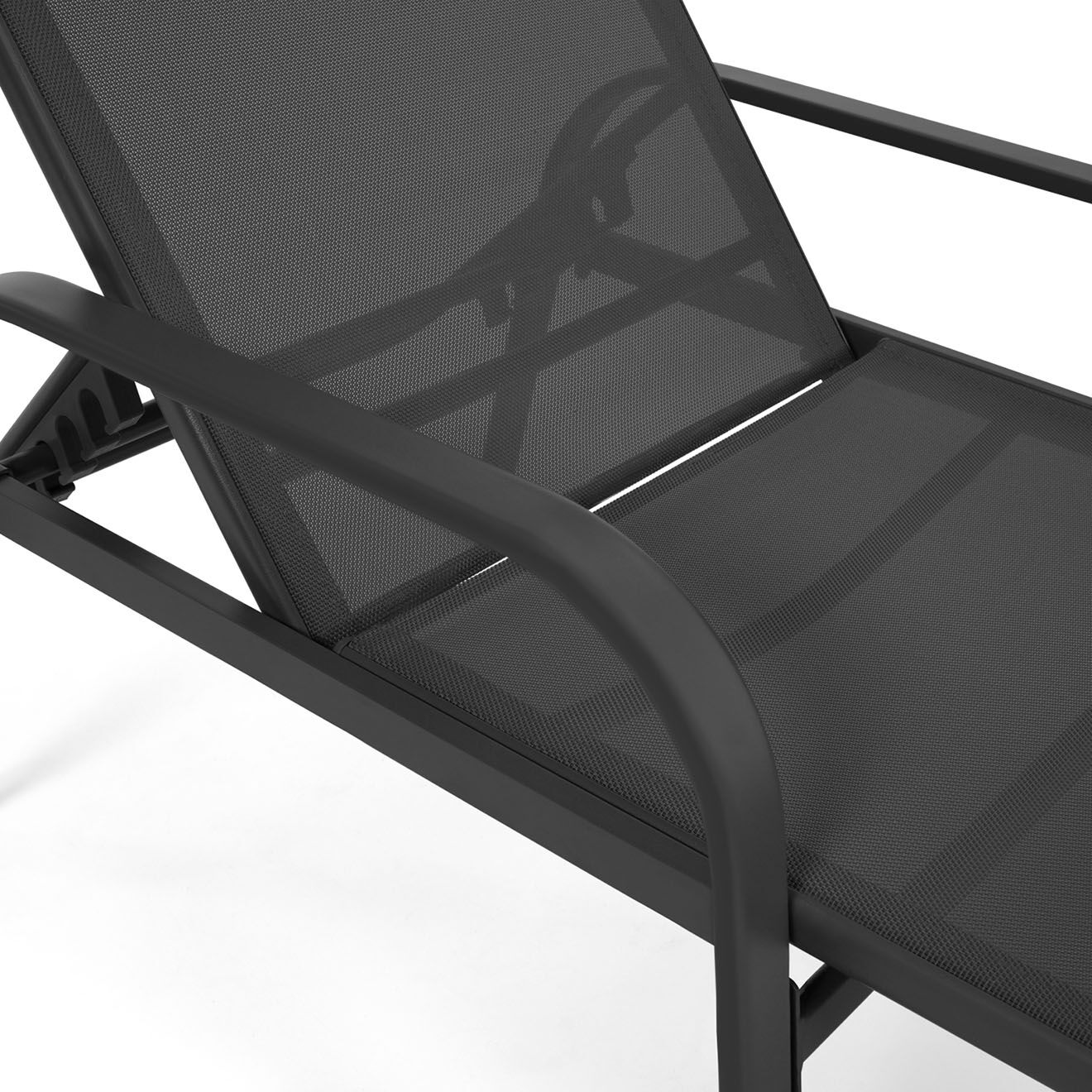 Pratik Garden 2 Transats textilene  gris - 185x58x50 cm