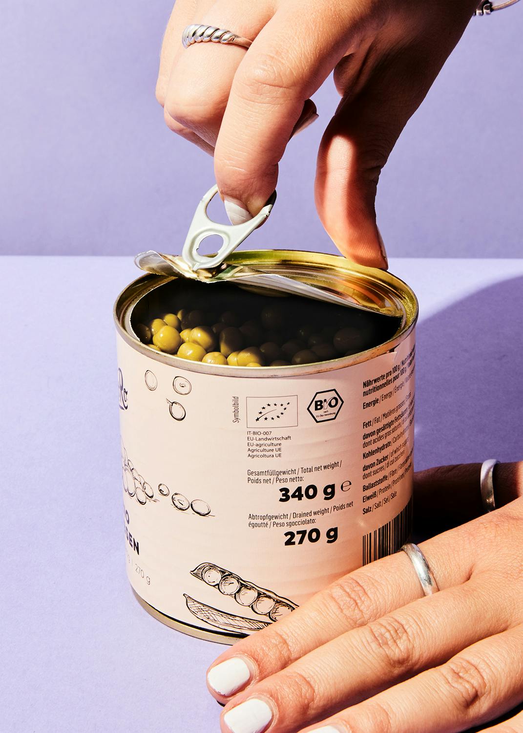 Bio Erbsen in der Dose 270 g