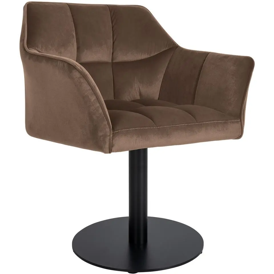 CLP Lounger Damaso zwart Frame - Fluweel - bruin