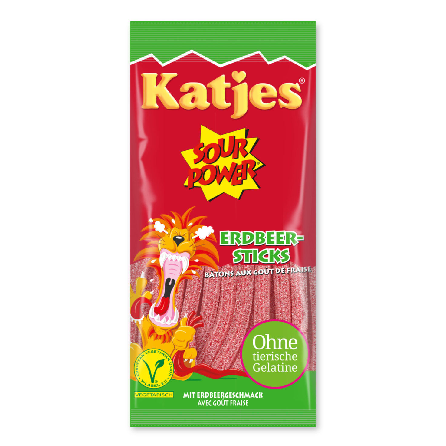 Katjes Gummibonbons Sour Power Erdbeer