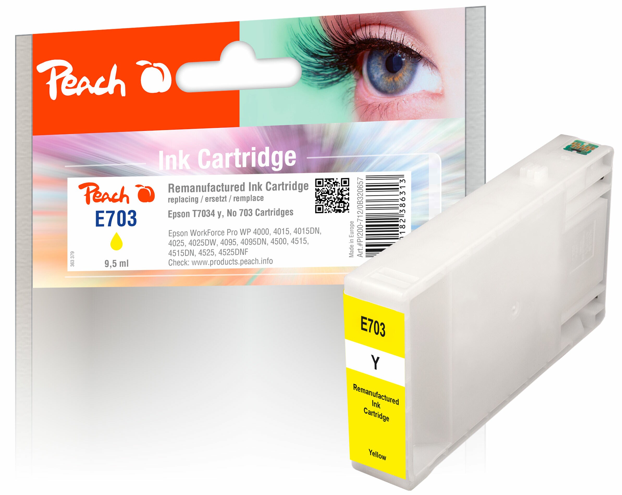 Peach E70Druckerpatrone ye ersetzt Epson T7034 y, C13T70344010 für z.B. Epson WorkForce Pro WP -4015 DN, Epson WorkForce Pro WP -4025 DW (wiederaufbereitet)