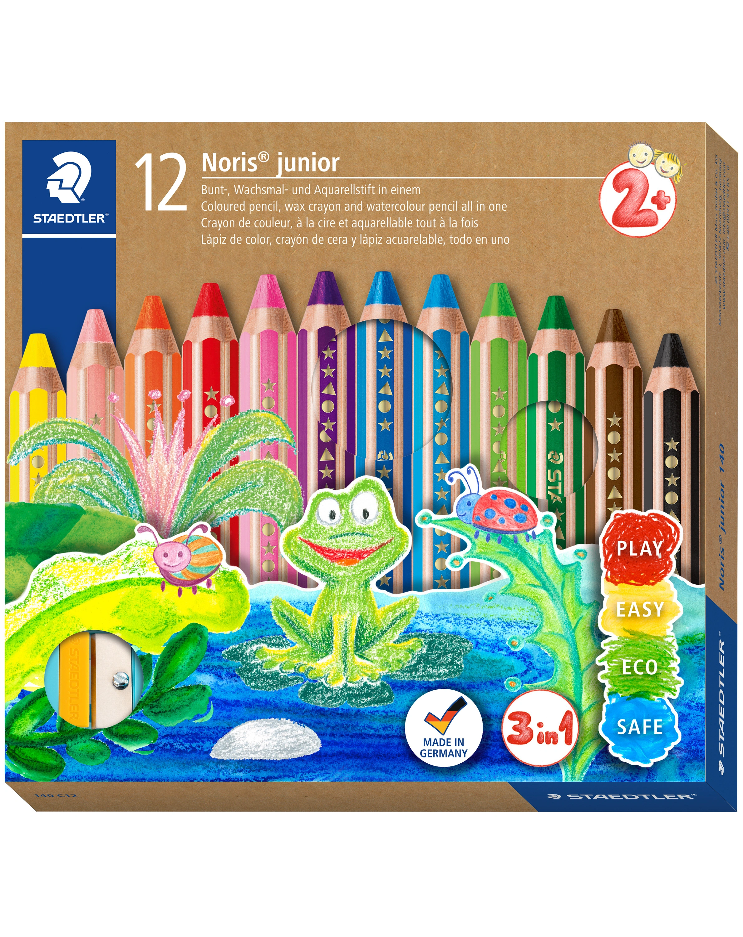 140 C12 buddy-Buntstifte 3 in 1 mit 12 Farben