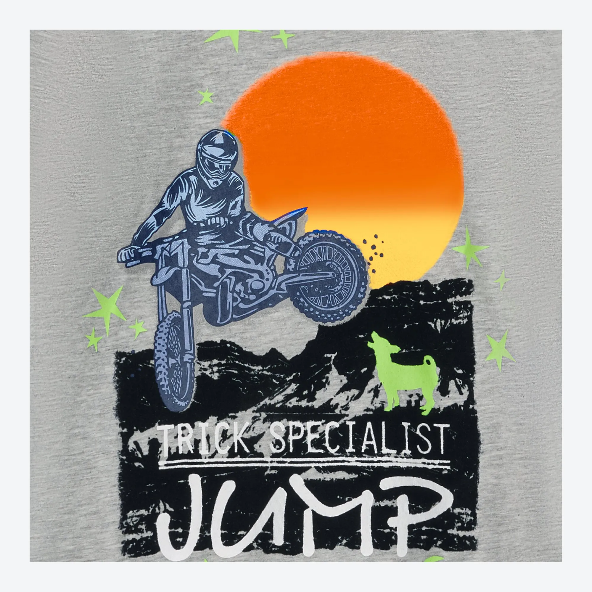 Jungen-Magic-Shirt mit Motorcross-Frontaufdruck