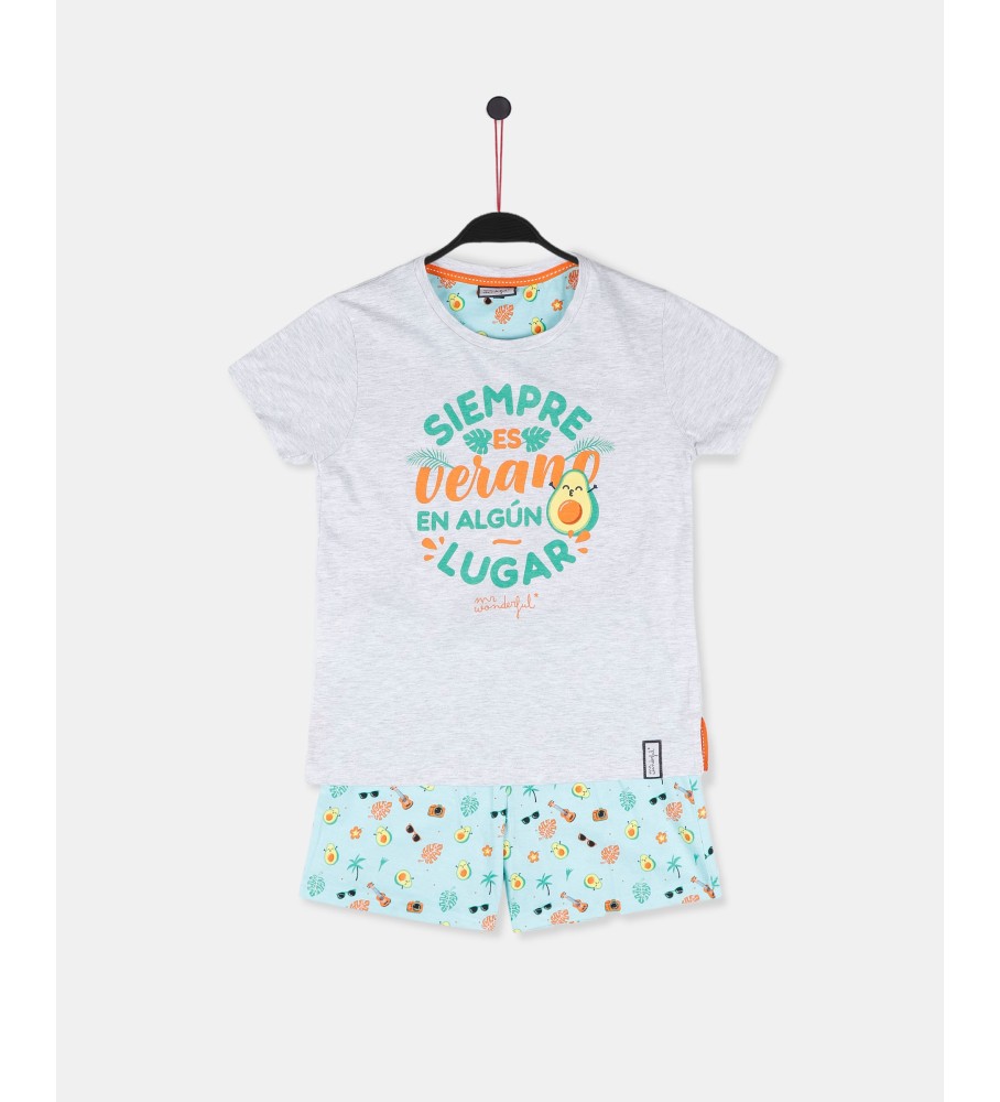 Pijama Aznar Innova de manga curta, modelo Always Summer para meninos.