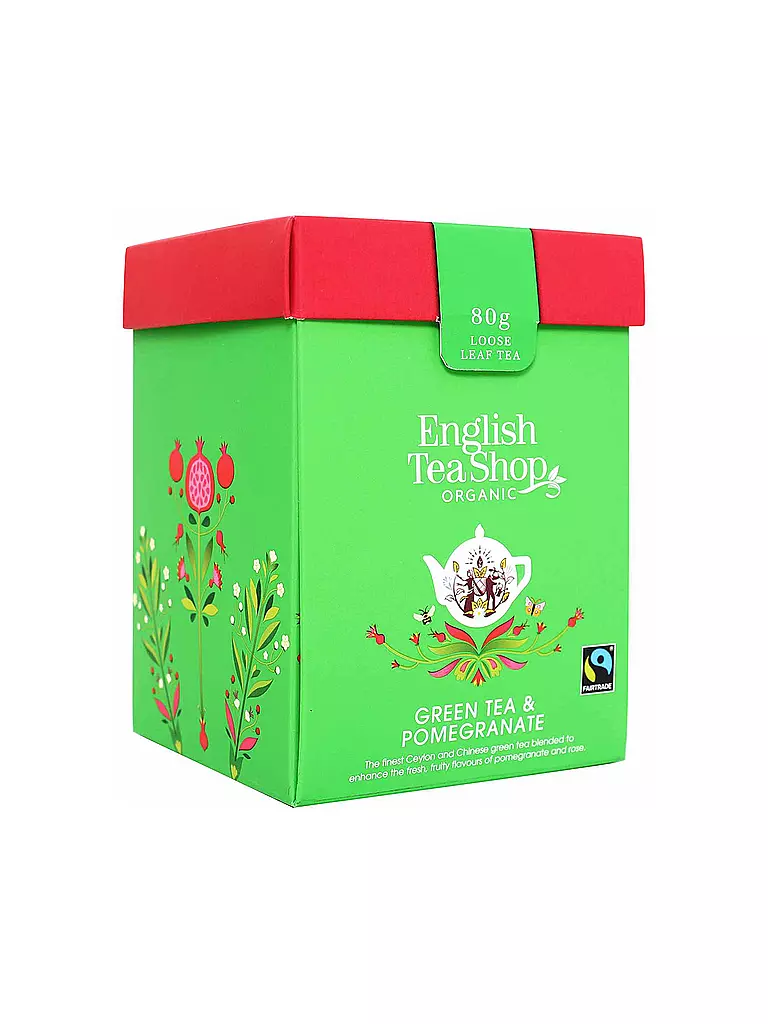 ENGLISH TEA SHOP Grüner Tee Granatapfel, BIO Fairtrade, Loser Tee, 80g Box bunt