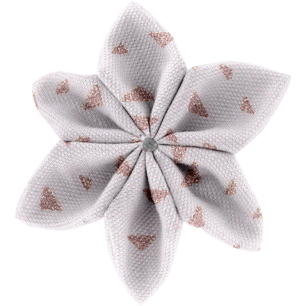Barrette Fleur Étoile 4 Triangle Cuivré Gris