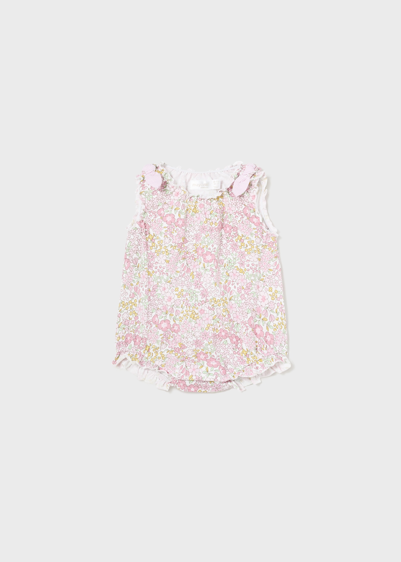 Conjunto de 2 macacões estampados Better Cotton para recém-nascidos, rosa.