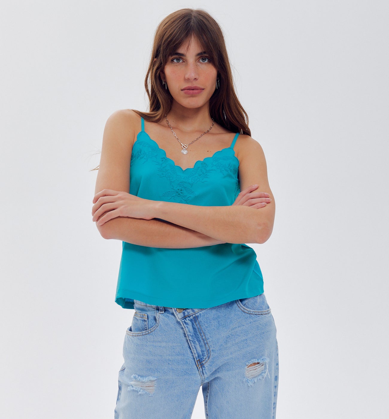 Top à fines bretelles Femme - Turquoise