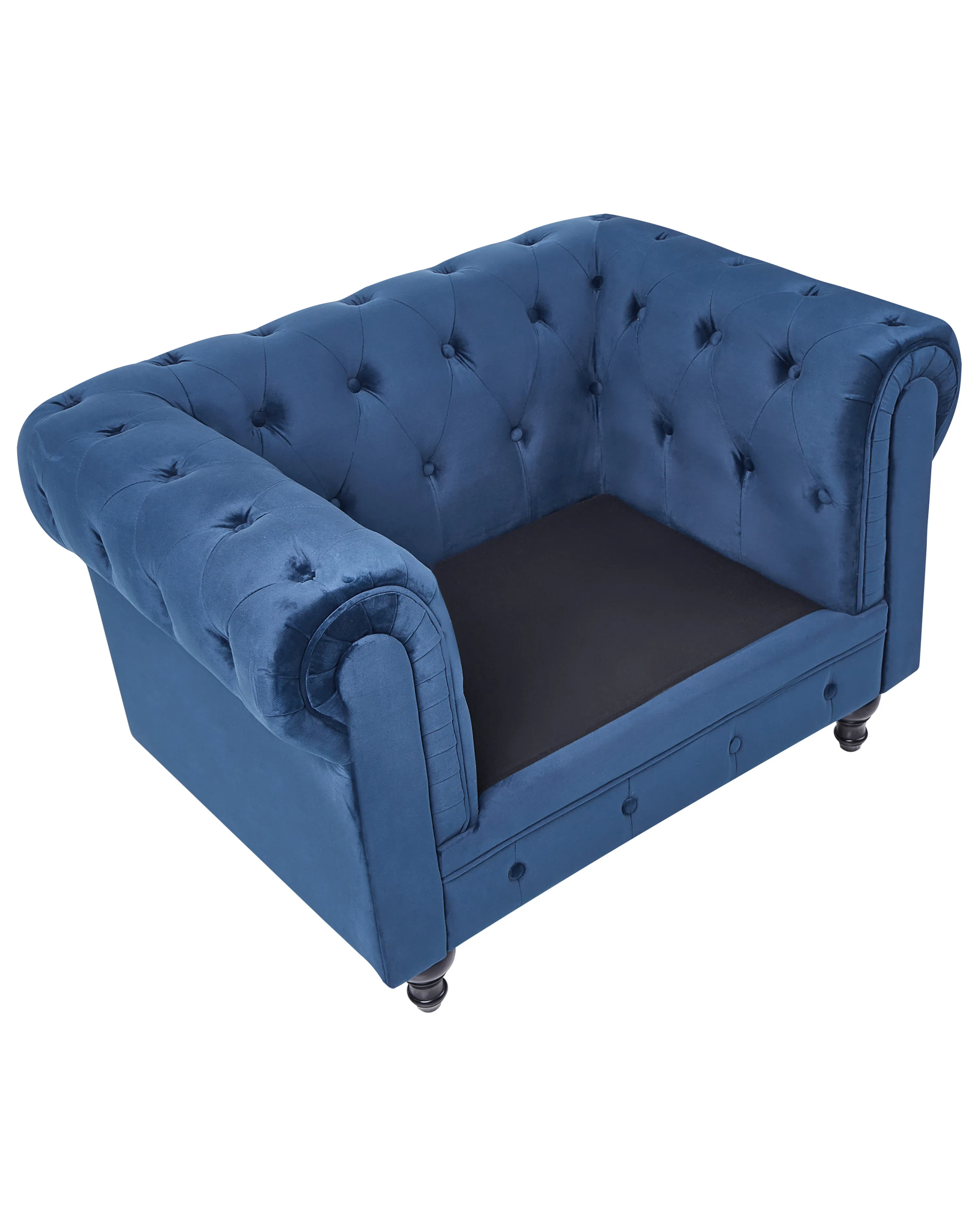 Fauteuil CHESTERFIELD Fluweel Marineblauw