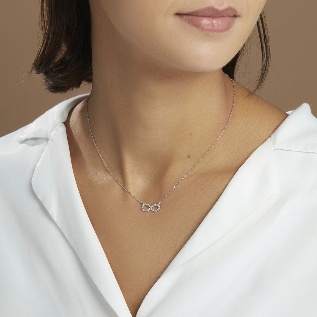 Collier Klothilda Or Blanc Oxyde De Zirconium
