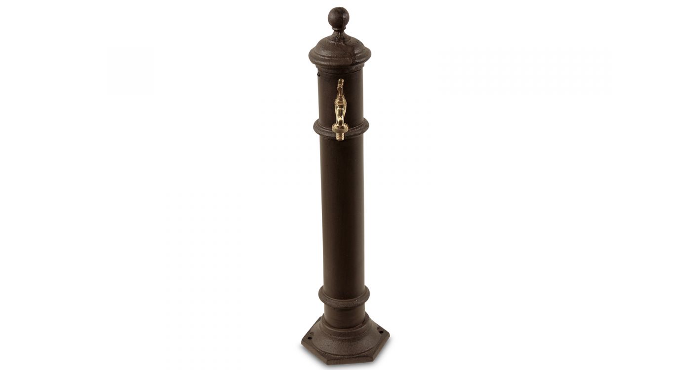 Fontaine de jardin métal marron 17x19x73cm