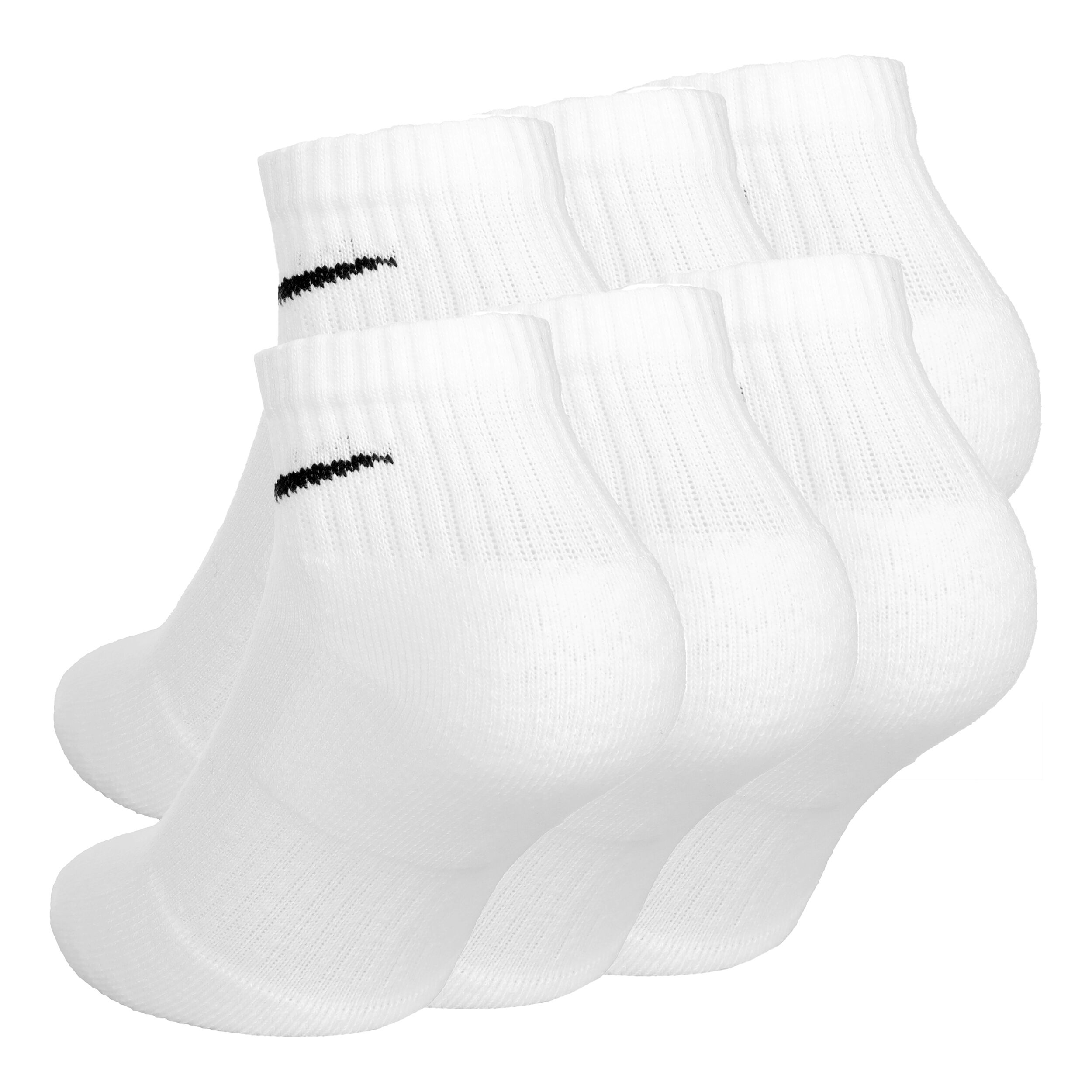 Nike Everyday Cushioned Ankle Chaussettes De Sport Pack De 6 - Blanc , Noir