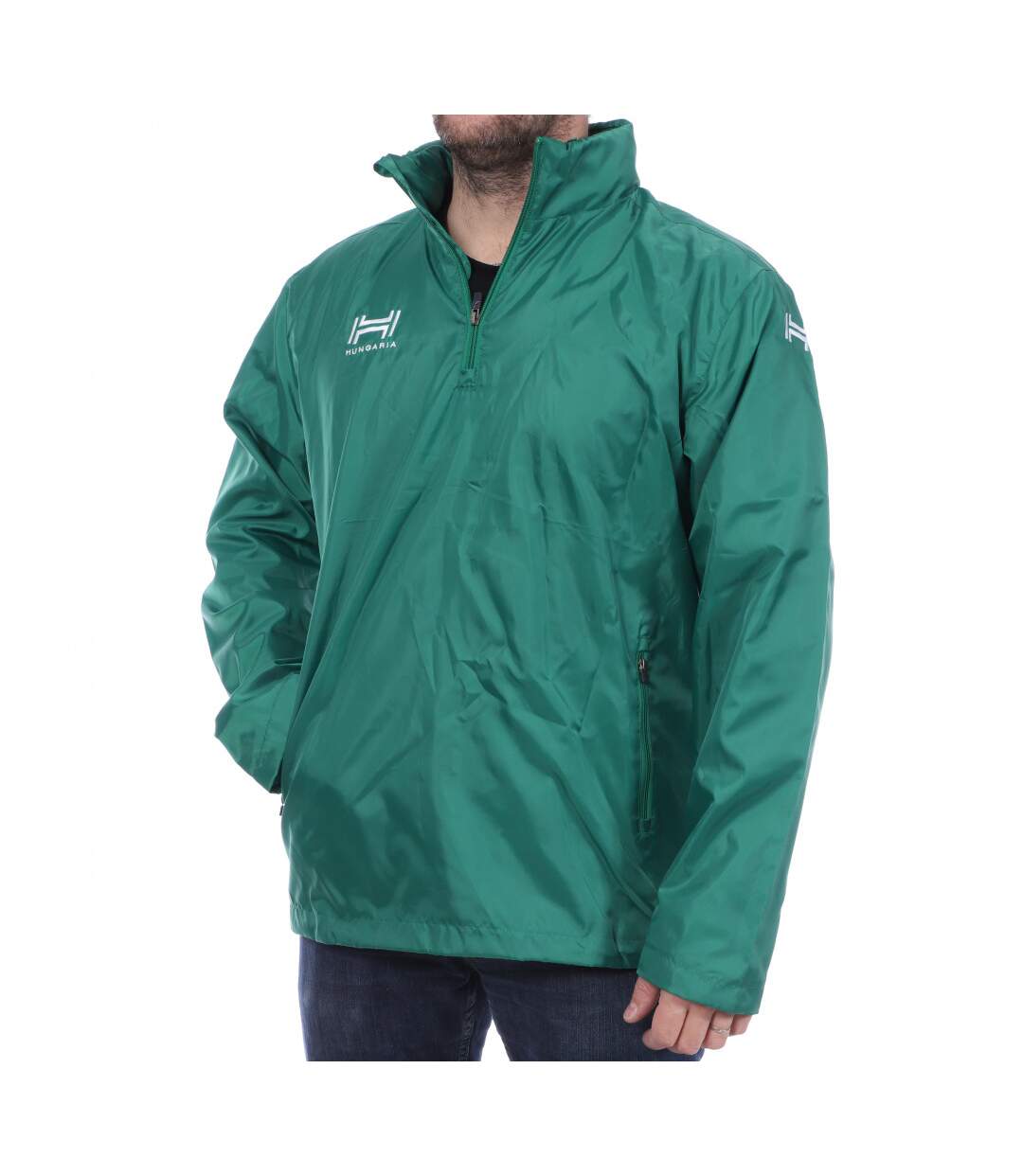 Coupe-vent 1/4 zip vert homme Hungaria Training Premium 15