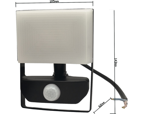 LED Sensor Spotlight 10W 940 lm 4000K zwart