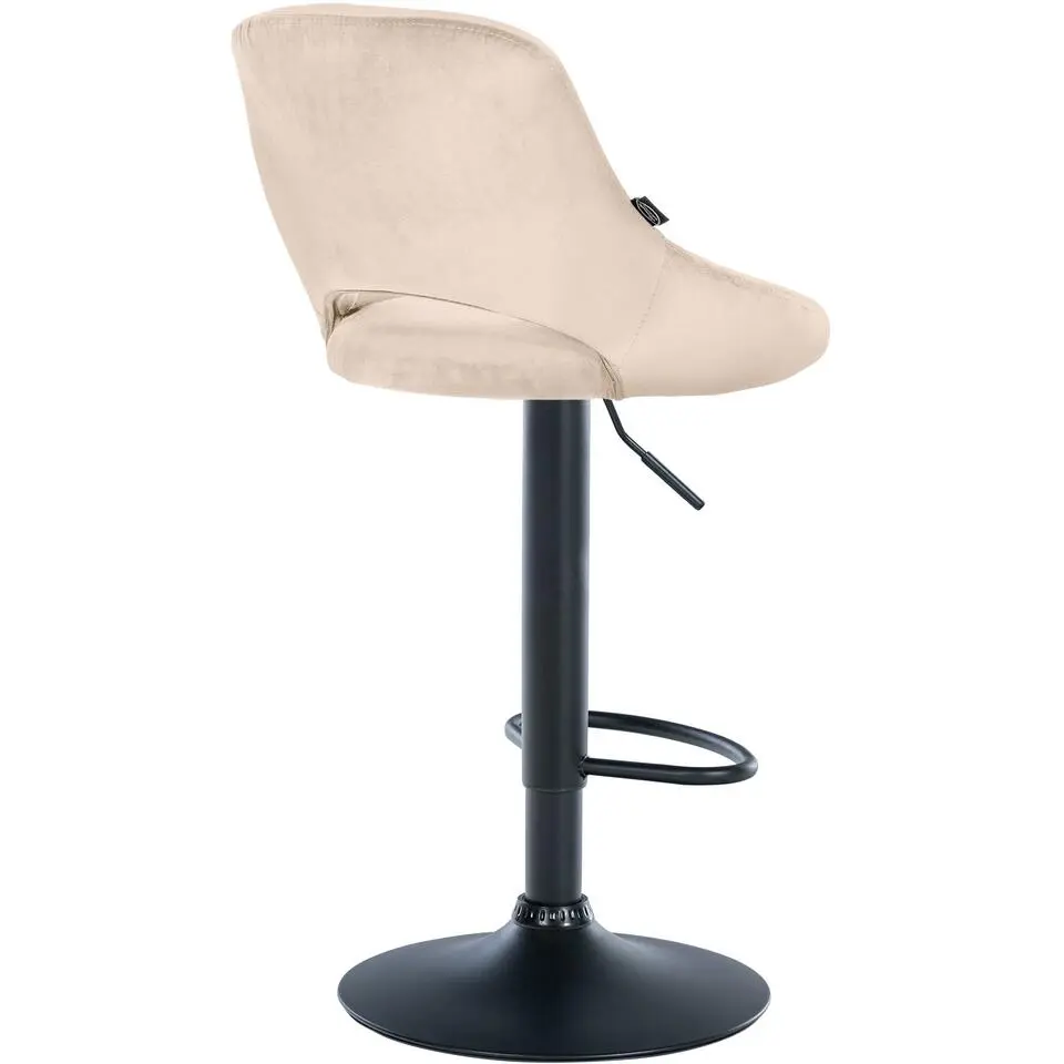 CLP Barkruk Milet zwart Frame - Fluweel - creme