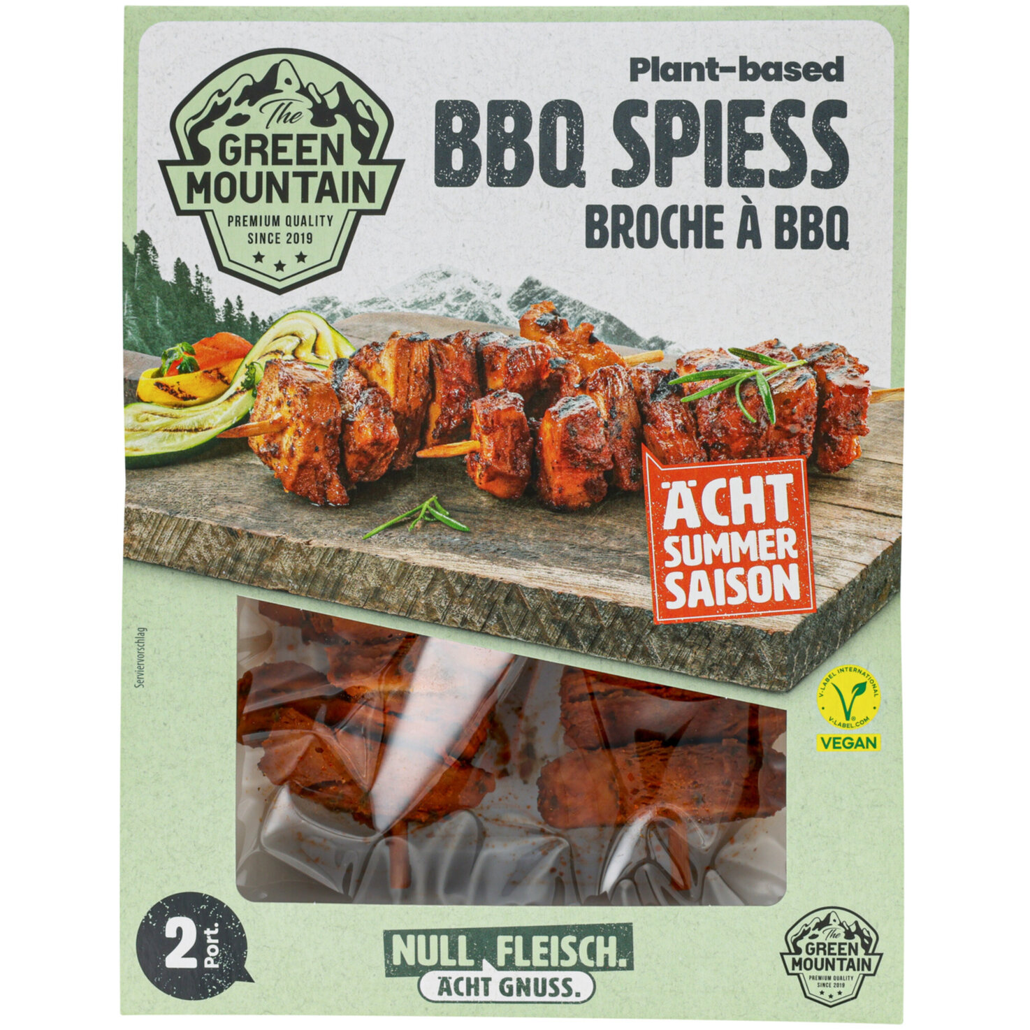 The Green Mountain Plant Based veganer BBQ Spiess -