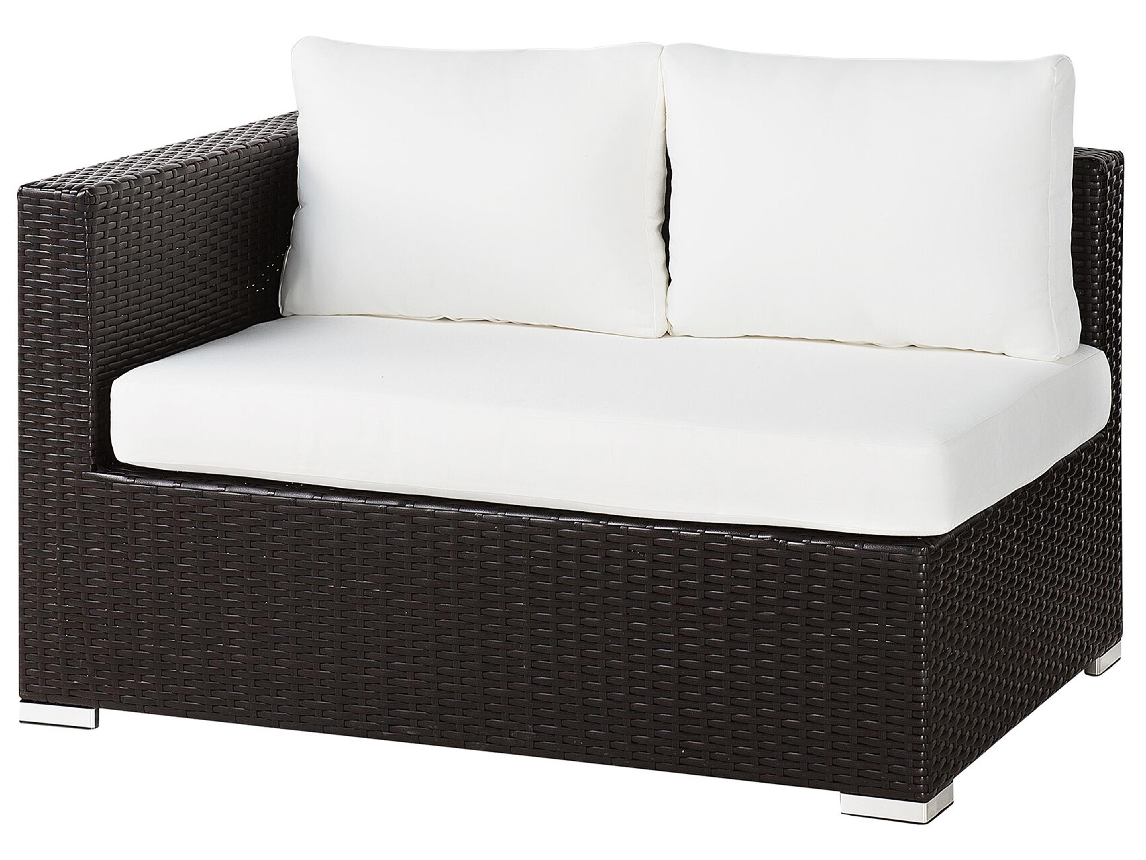 Loungeset met tafel 8-zits XXL rechtszijdig modulair PE rotan Donkerbruin