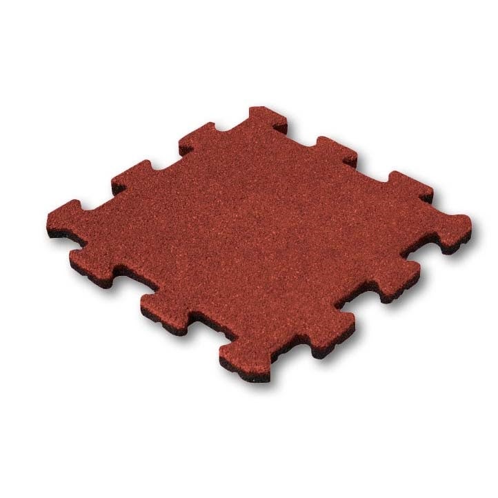 Rubberen tegel 50 mm - 50x50 cm puzzel - rood - middenstuk