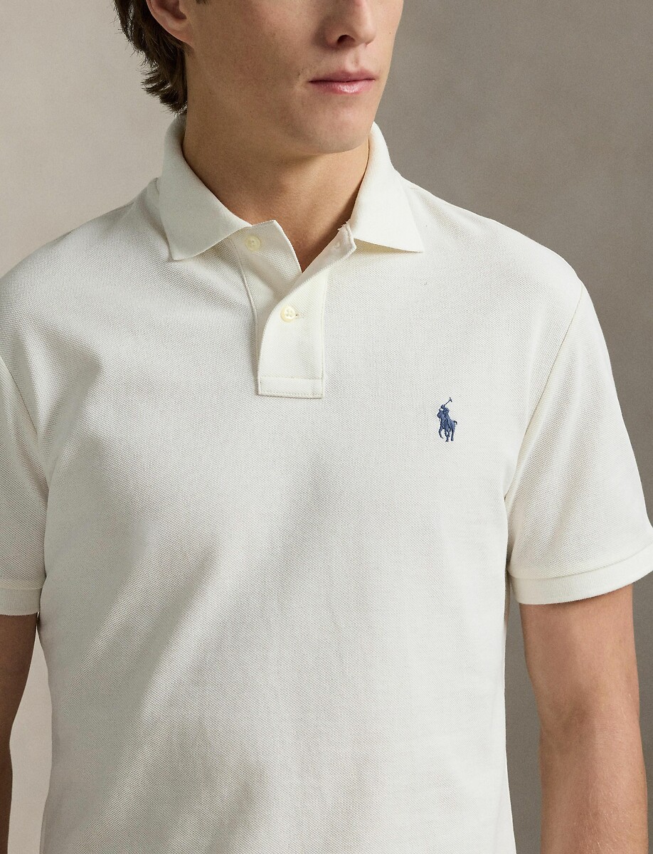 POLO RALPH LAUREN<br>Camisa polo reta de algodão com bordado de jogador de pônei