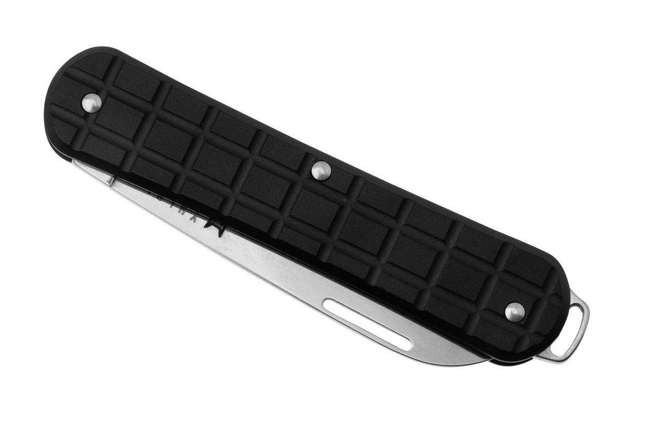 Fox Vulpis FX-VPGP130-BK Polished N690Co, Grenade Pattern Black Aluminium, zakmes