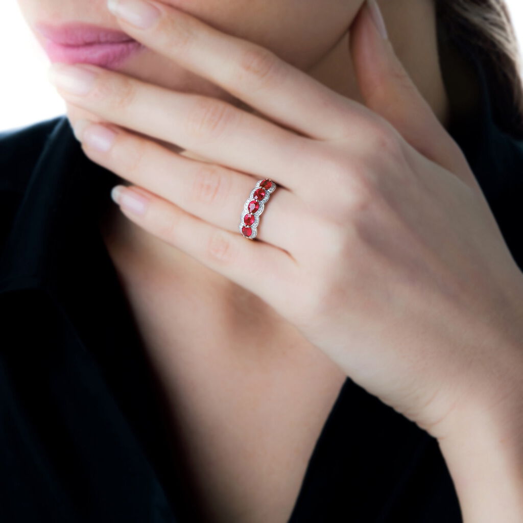 Bague Margaux Or Jaune Rubis Et Diamant
