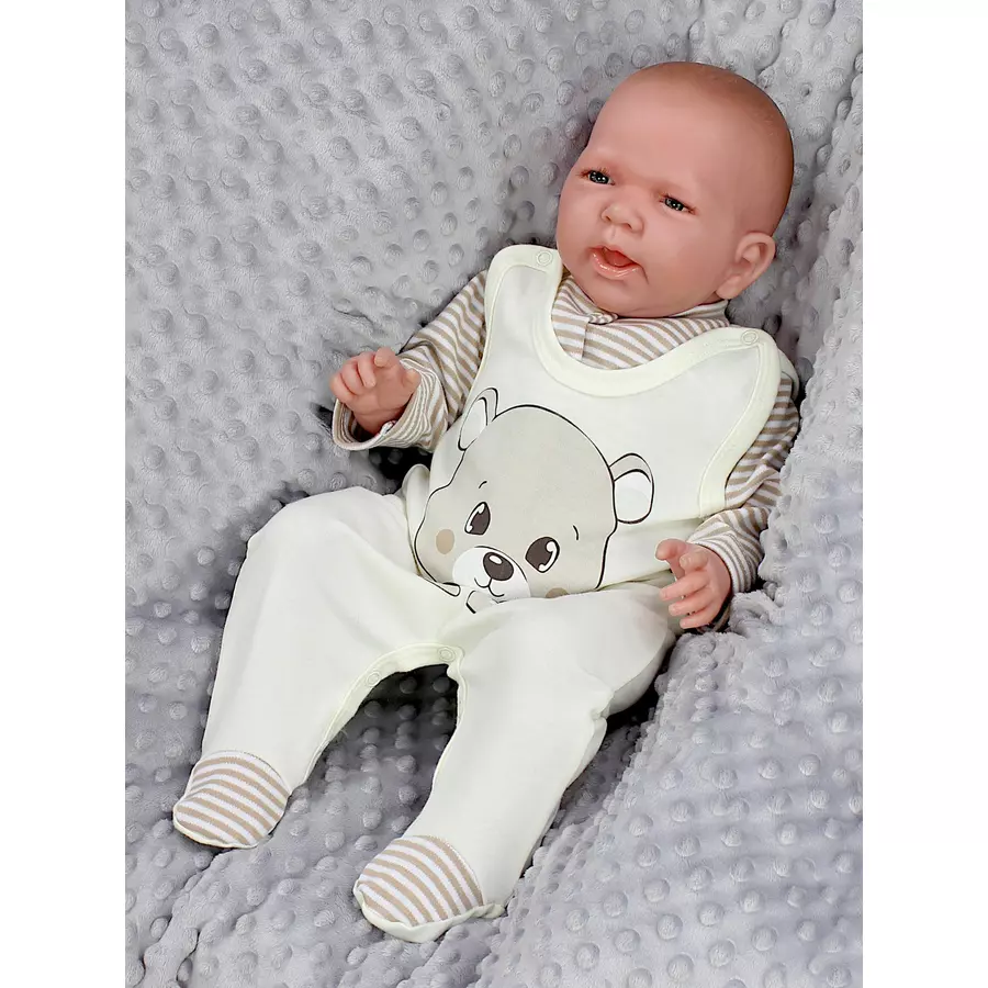 TupTam Baby Unisex Strampler-Set mit Aufdruck Spruch 2-tlg creme