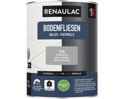 RENAULAC vloertegelverf, satijnen afwerking, steengrijs, 2,5 l