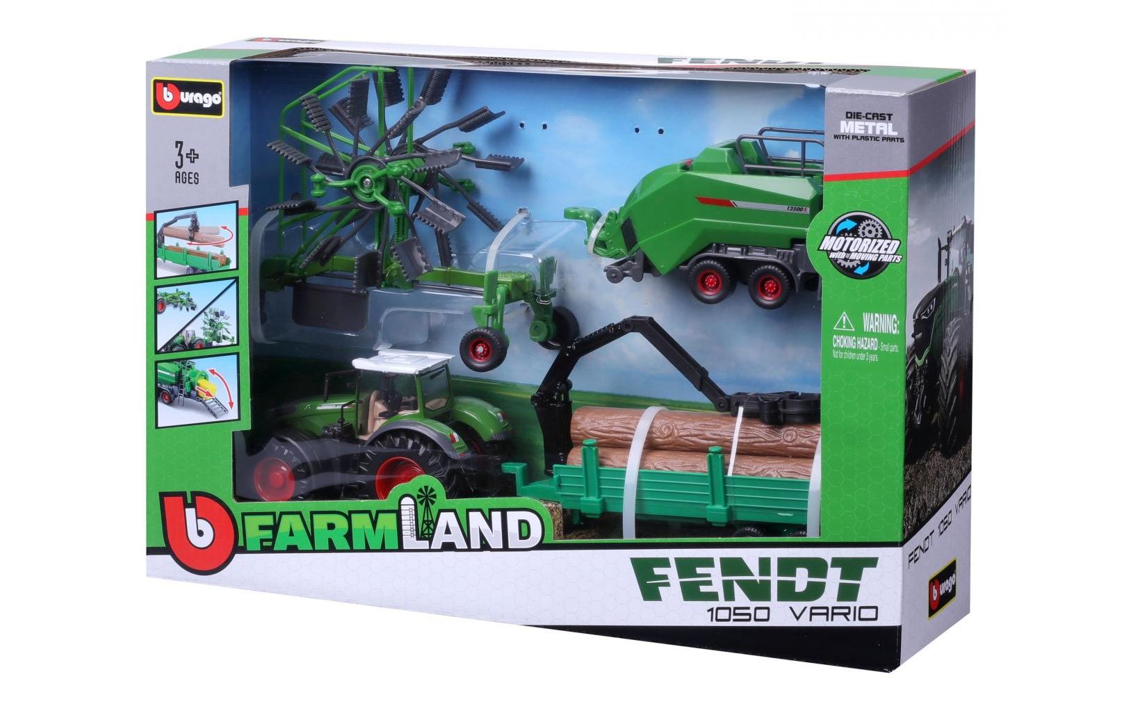 Traktor-Set 1:43Traktor-Set mit 3 Anhängern Fendt