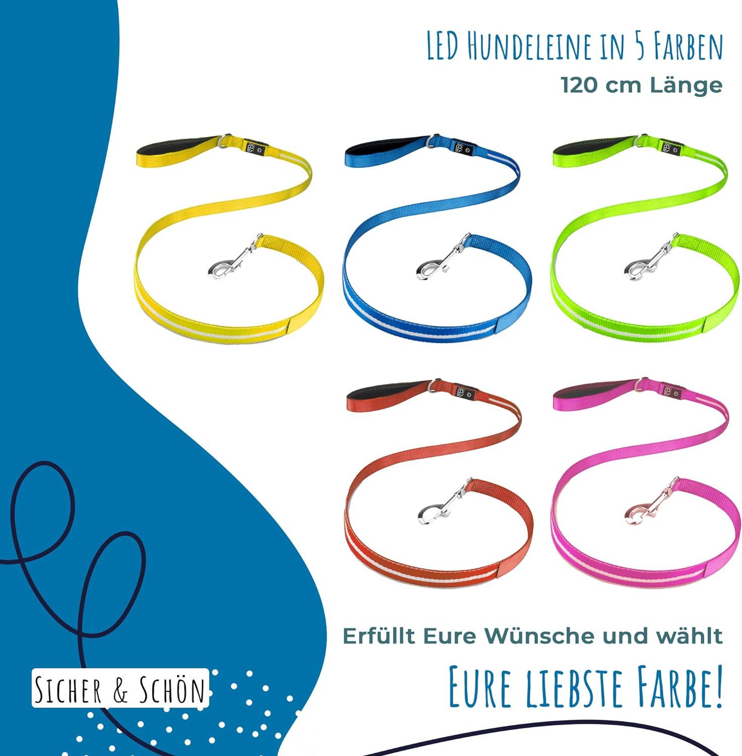 PETSATION Hundeleine Leuchtend