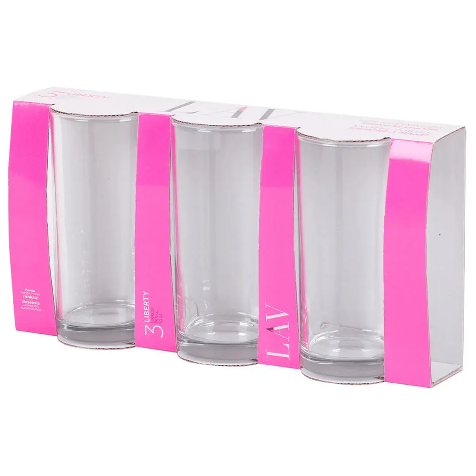 LAV Waterglazen Liberty - transparant glas - 3x - 295 ml