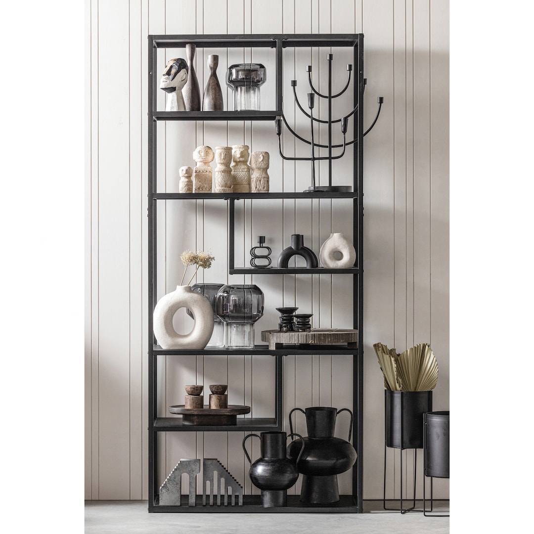 Regalschrank TEUN 85 x 188 cm schwarz