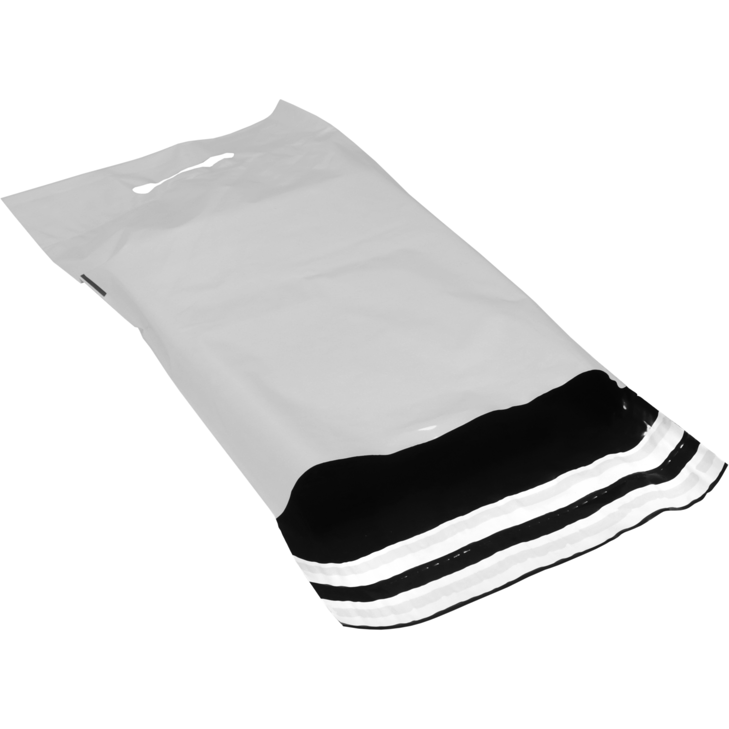 Zak, Verzendzak met handvat, Gerecycled LDPE, 25x35cm, 65my, wit
