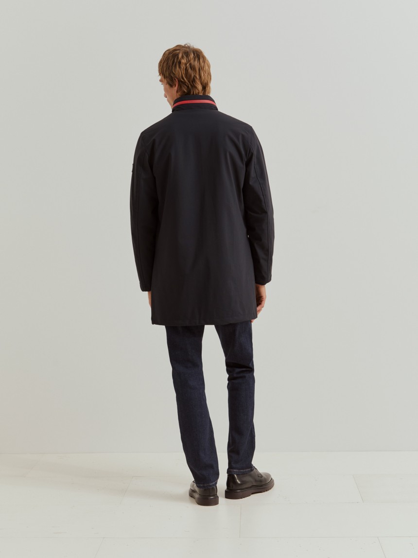 Parka acolchoada com capuz removível