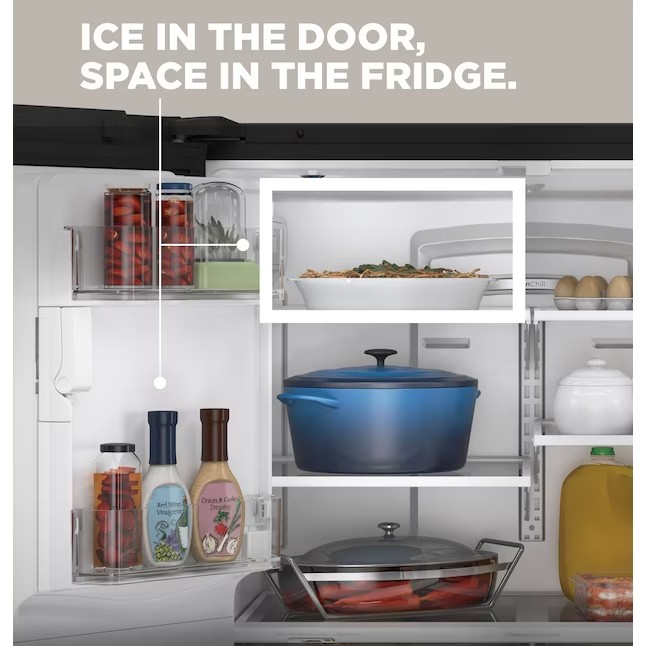 Refrigerador GE French Door de 27,7 pés cúbicos com máquina de gelo (aço inoxidável resistente a impressões digitais) ENERGY STAR