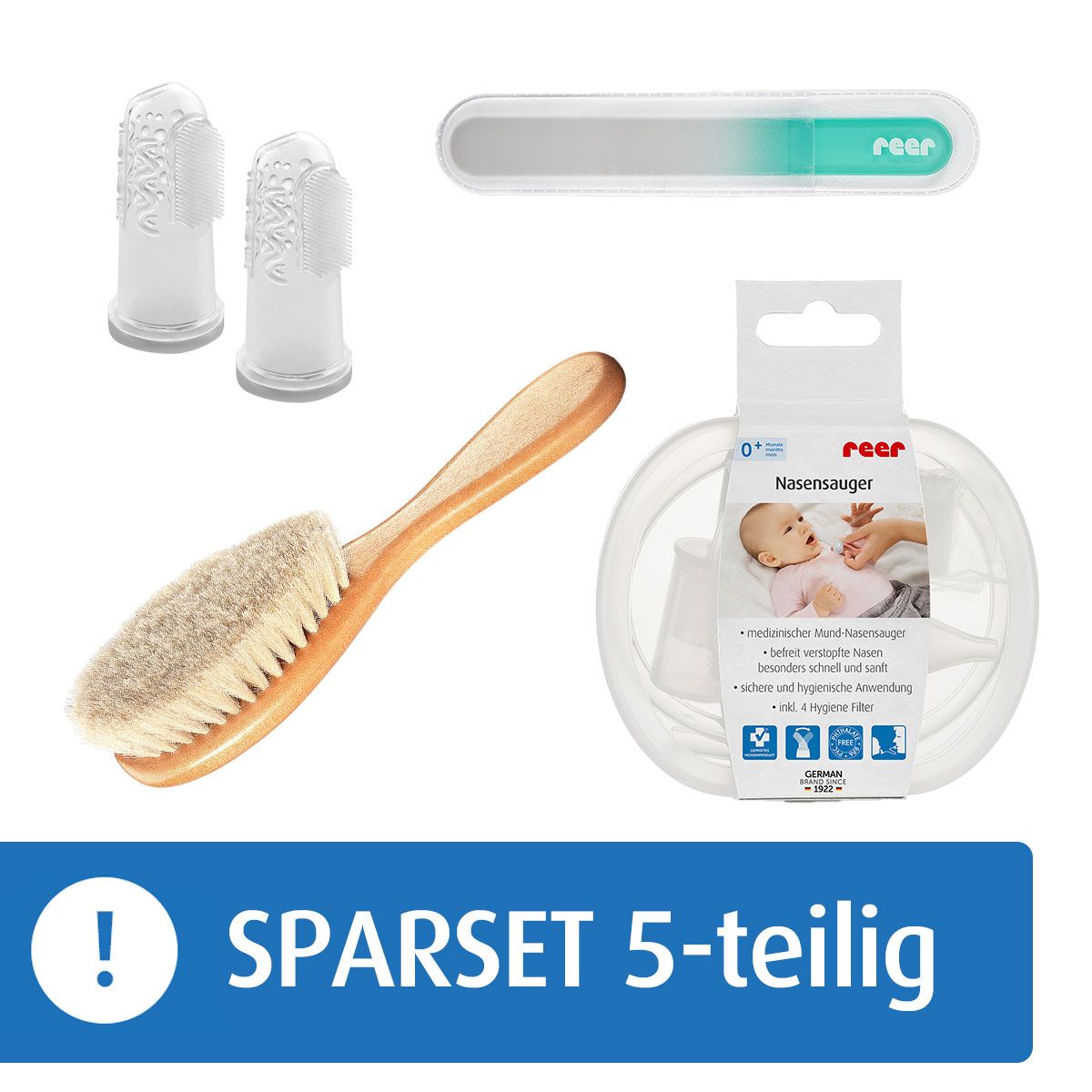 reer Medizinischer Nasensauger mit Baby-Pflegeset