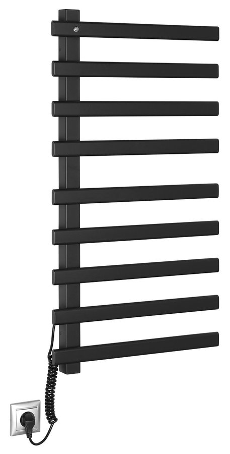 Sapho Elcor elektrische radiator mat zwart 48x92cm 128W