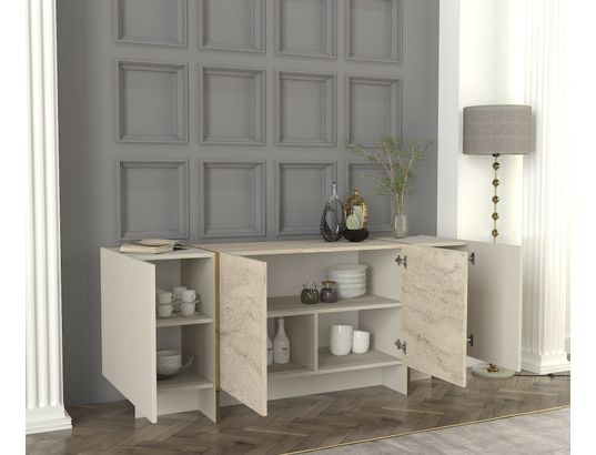 CONCEPT1 - Bahut Veyron travertin gres 180 x 46,6 x 75,5cm