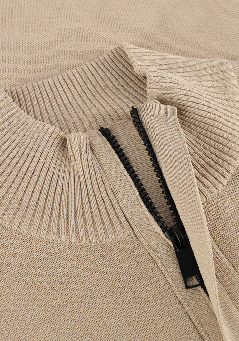 beige genti trui turtle zip