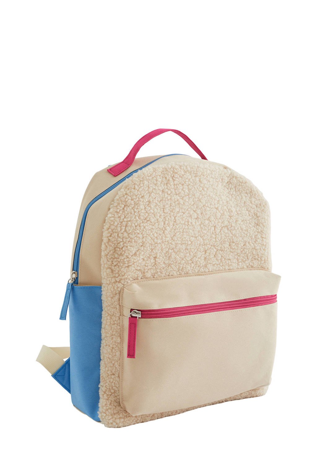 WE Fashion rugzak met teddy ecru