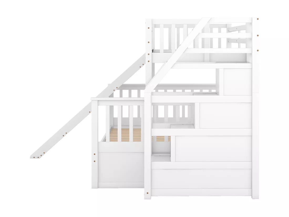 Lit gigogne cabane - 2 x 90 x 190 cm - Gris- Sweiko