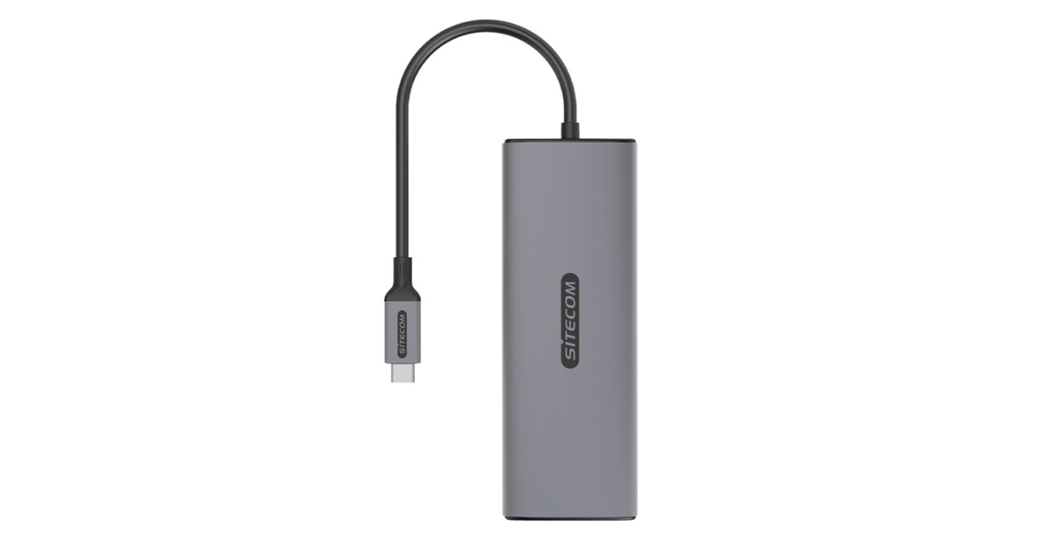 Sitecom6 in 1 USB-C Multiport Adapter LAN dockingstation  (Grijs)