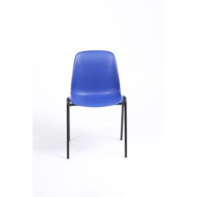 Chaise CHARLOTTE - pieds noirs sans accroche - coque M1 (non feu) - bleu