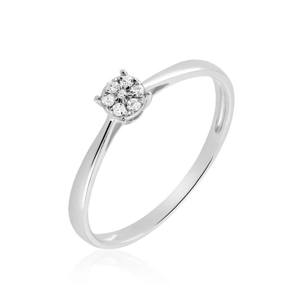 Bague Saranna Or Blanc Diamant Blanc