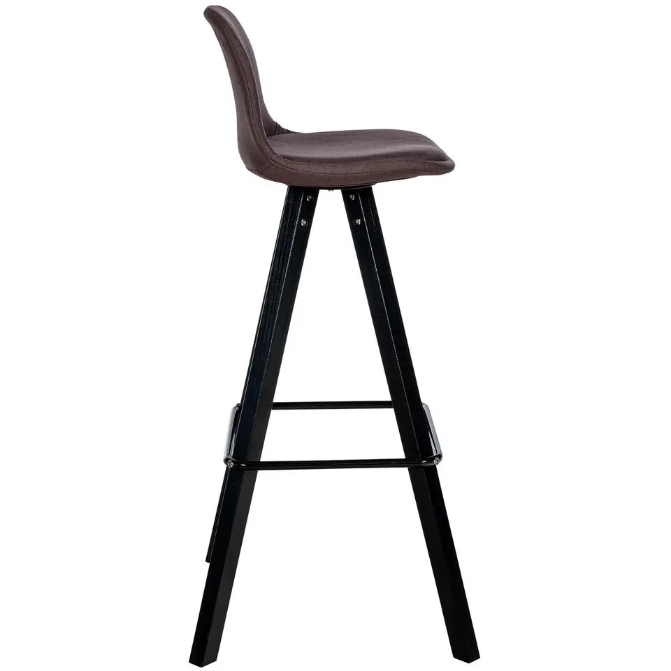 CLP Barkruk Corbin zwart Frame - Stof - bruin