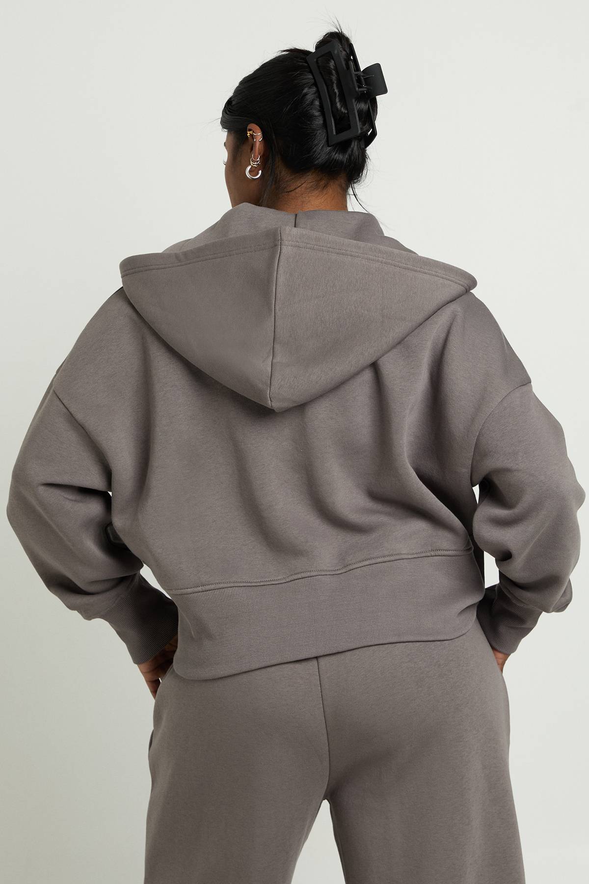 boohoo Sweat à Casynthétiqueche Zippé Oversize Grande Taille avec Détails de Coutures