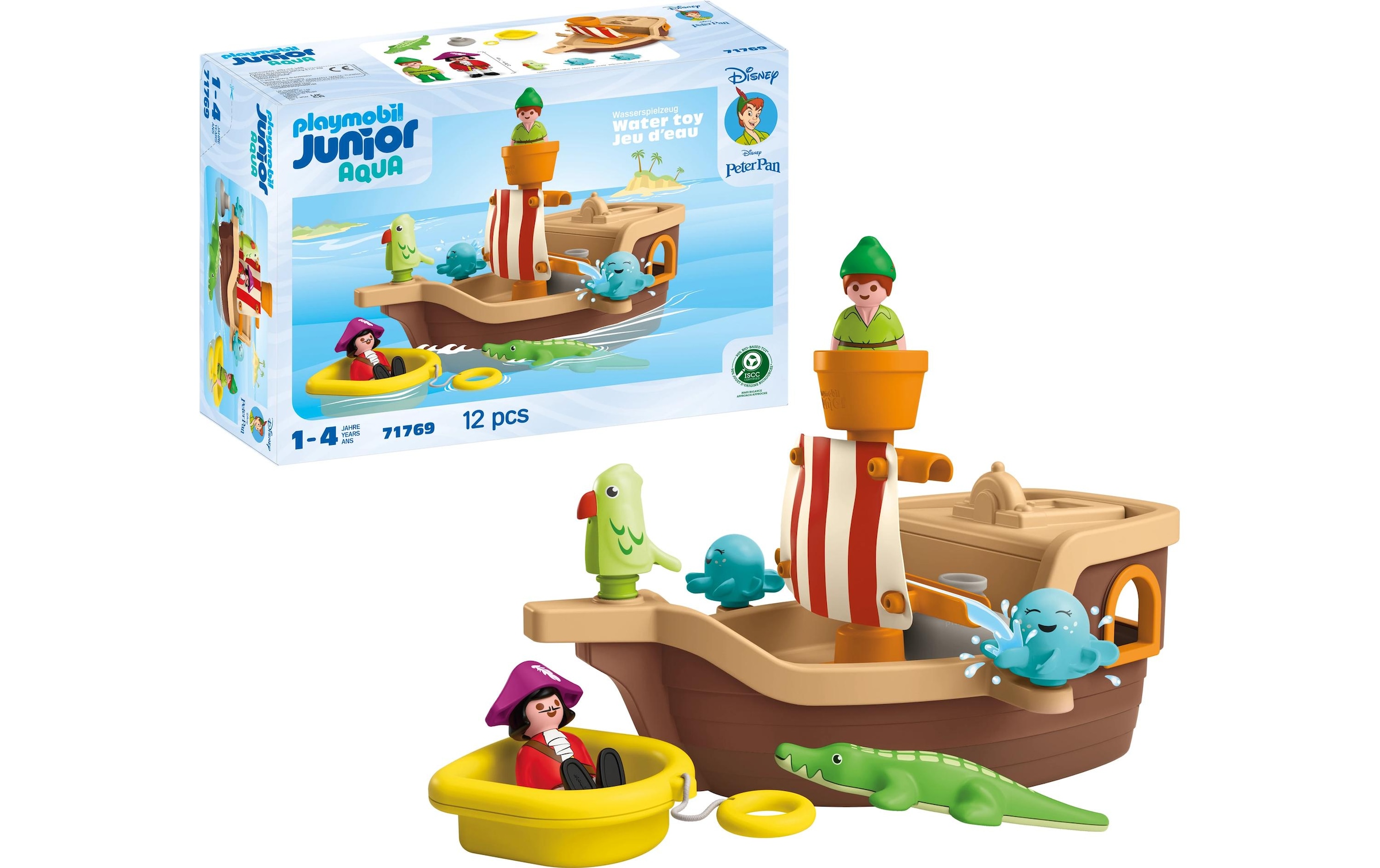 Playmobil® Spielbausteine »Junior Peter Pans Piratenschiff Wasserspritzspass 71769«